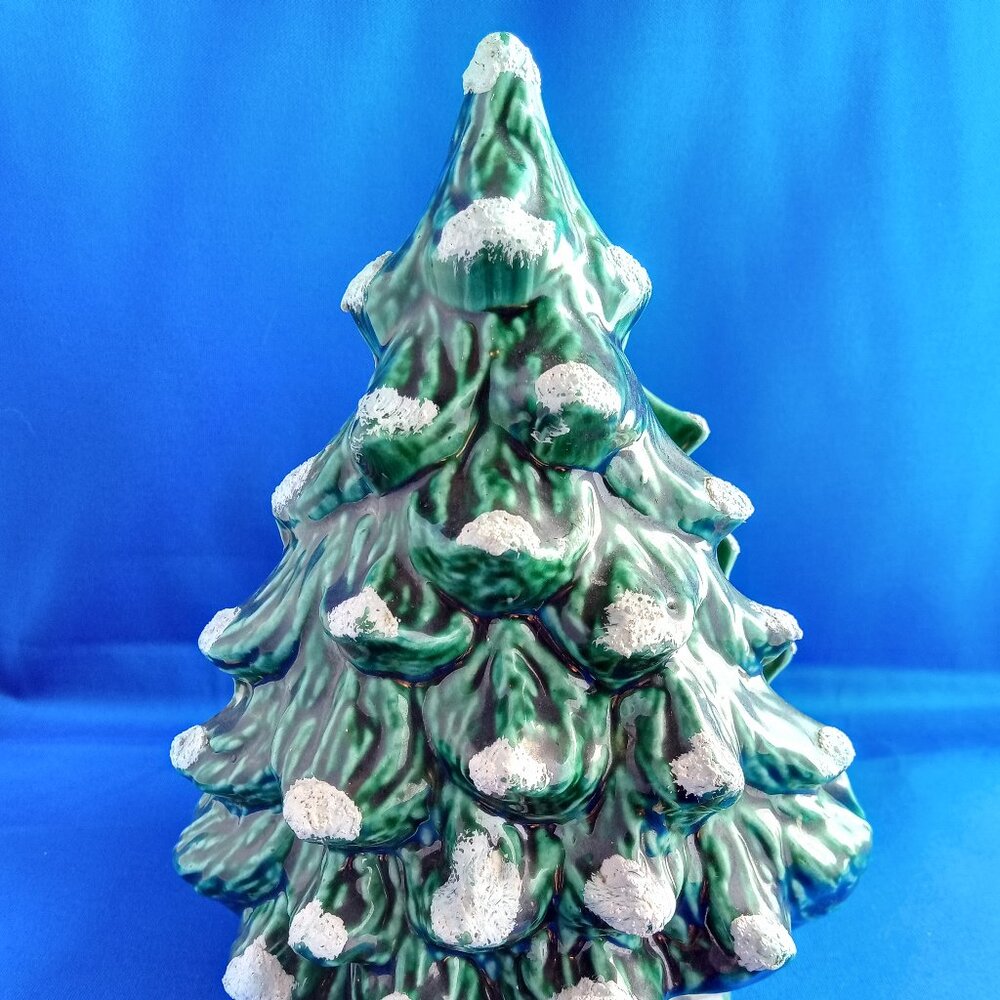 Vintage mid century ceramic Christmas tree napkin or card holder